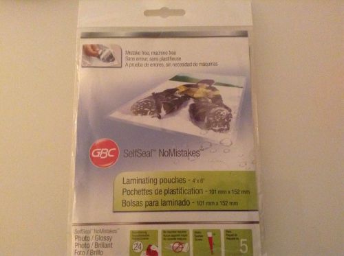 Gbc laminating pouches 4x6 pack5 for sale