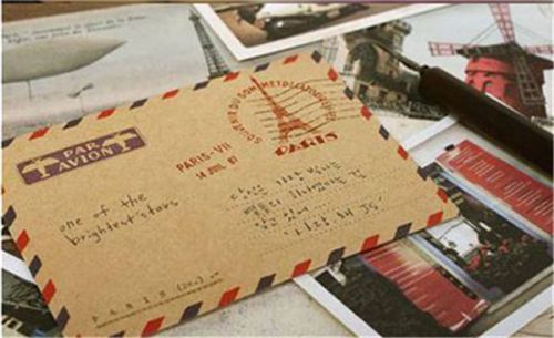 Retro Mini Envelope Postcard Letter Stationary Storage Paper Gift 10 Sheets