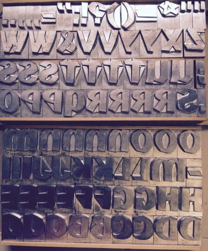 Letterpress Metal Type 60 Point Jacno Cap/Lc/Fig Complete Vintage Font