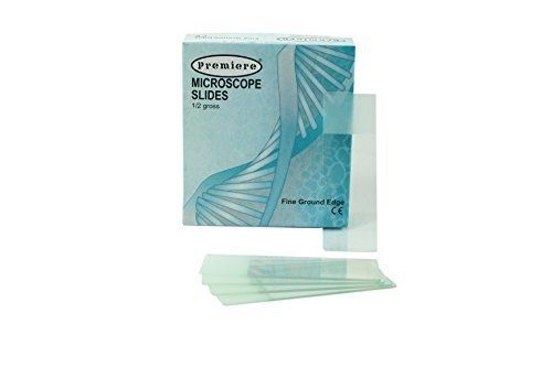 Premiere 9105 Water White Glass Slides with Ground Edges, Frosted End,