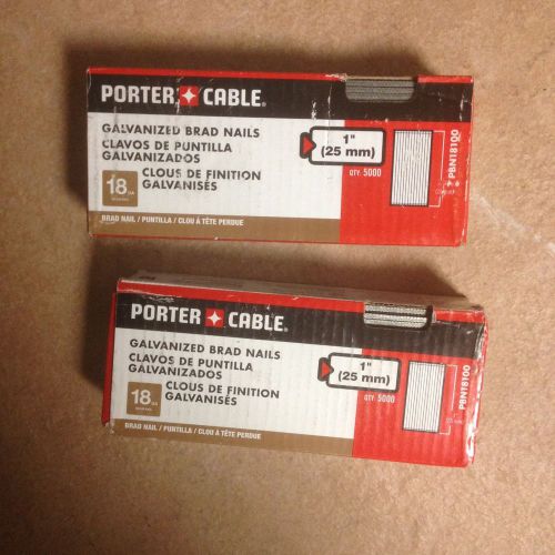 2 BOXES Porter-Cable PBN18100 10,000 1&#034; 18 Gauge Galvanized Brad Nails New