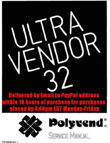 Polyvend Ultra Vendor 32 manual PDF sent by email