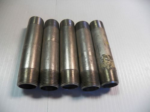 New no name lot of 5 stainless s/s nipple 304 3/4&#034; x 4 1/2&#034; for sale