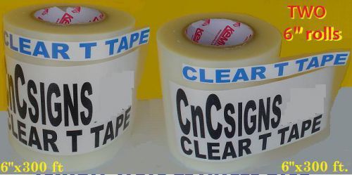 2 rolls 6&#034; clear application transfer poli tape 300 ft. for vinyl cutter plotter for sale