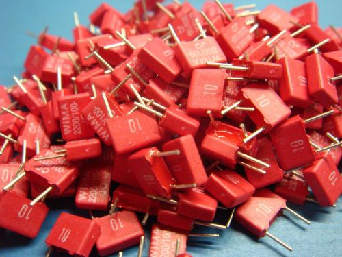(50) wima.022/100/5 0.022uf 100v 5% 5mm poly film capacitor for sale