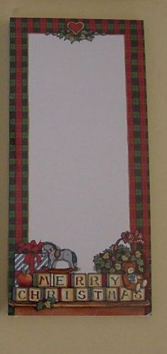 Main Street Press 1995 NOTEPAD MERRY CHRISTMAS 60 Sheets Toys Hearts 4.5&#034; x 10.&#034;