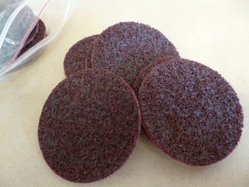 ( 500 pcs )  3M SCOTCH-BRITE MAROON 3&#034; SURFACE CONDITIONING DISC , HOOK &amp; LOOP