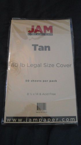 Brand New Jam Tan Paper 80 lb Legal Size Cover 8.5 x 14 &amp; Acid Free 50 Sheets