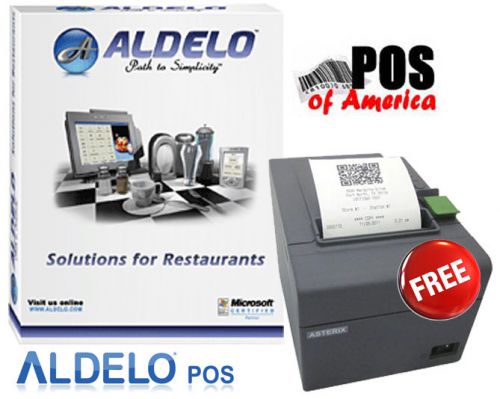 ALDELO PRO SOFTWARE FOR RESTAURANTS BAR PIZZA POS with FREE USB Thermal Printer!