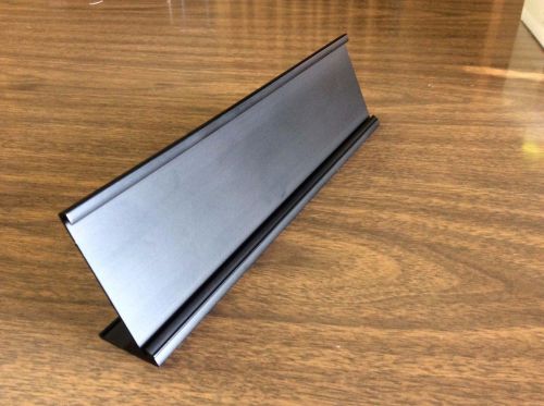 Pack of 10 JRS #48 Matte Black Desk Name Plate Holders -  2&#034; Tall x 8&#034; Long