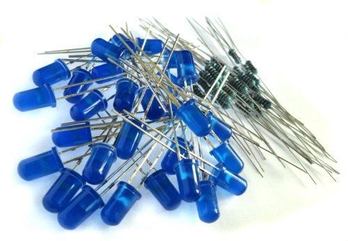 microtivity IL142 5mm Diffused Blue LED w/ Resistors (Pack of 30)