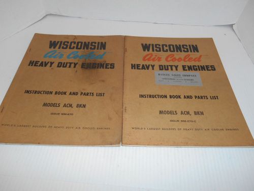 2 VTG 60&#039;s WISCONSIN AIR COOLED HEAVY DUTY INSTRUCTION &amp; PARTS LIST MOD. ACN BKN