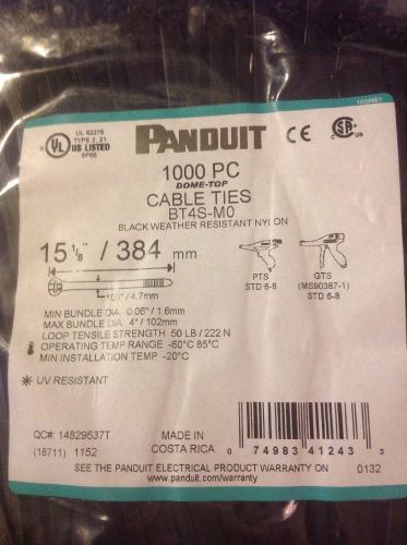 Panduit Black Cable Ties Dome-Top Barb TY 15 1/8&#034; Steel Tab BT4S-C0 QTY-1000 NEW