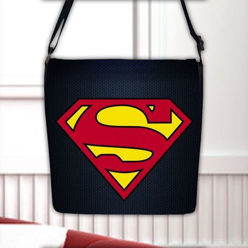 Superman Logo Kal-El Legion of Heroes Flap Closure Shoulder Nylon Messenger Bag
