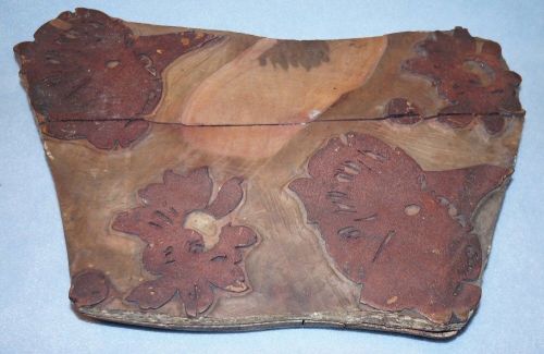 Antique Wood Textile Flower Design Printing Block Stamp 17&#034; Hand Carved