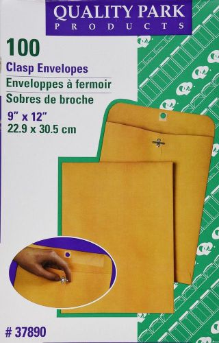 Quality Park Clasp 9 x 12 Inch 28lb Brown Kraft Envelopes (37890) 100 Count