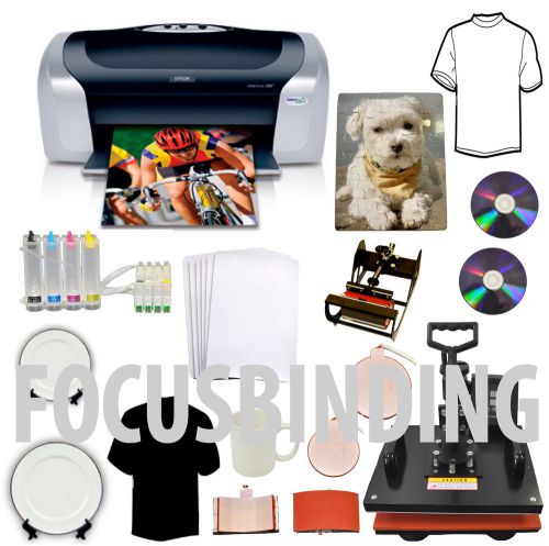 New 5in1Heat Press,Epson Printer C88,CISS,DIY T-shirts,Mugs,Hats,Plates