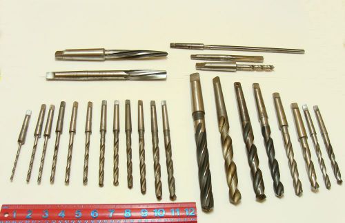 Taper shank drill bits 25 machinist tool lot for sale