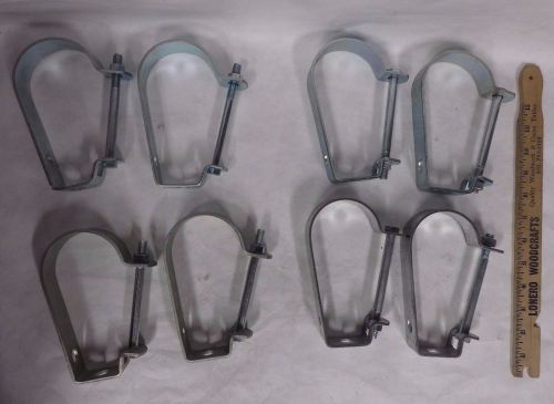 Lot of 6 b-line b3690 &amp; 2 phd-970 pipe clamp adjustable j hanger 2 1/2&#034; ip (f6) for sale