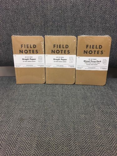 Field Notes 3 Sealed 3-Packs Mixed Three Pack And 2 Graph Packs