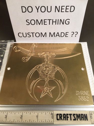 Large ! freemasonry shriner emblem solid brass engraving plate for new hermes for sale