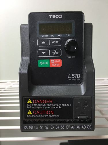 Used TECO VARIABLE FREQUENCY DRIVE L510-2P5-H3-N .5HP 3PH