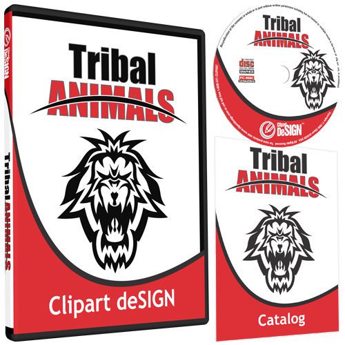 Tribal animals clipart-vinyl cutter plotter images-eps vector clip art cd for sale