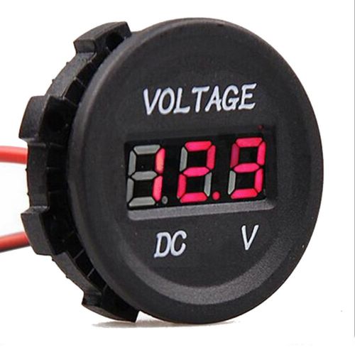 Hs 12v waterproof red led dc digital display voltmeter meter for car motor for sale