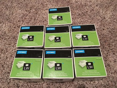 DYMO LW White Address Labels 30251 1 1/8&#034; x 3 1/2&#034; x 130 Factory Sealed 7 Boxes!