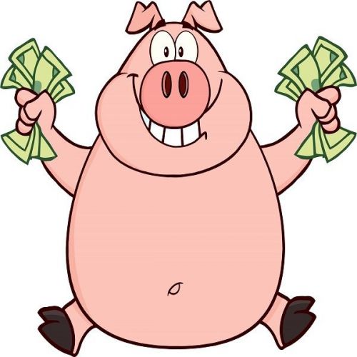 30 Custom Happy Rich Pig Personalized Address Labels