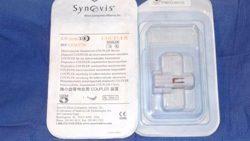 Lot of 2 Synovis 4.0mm Coupler #GEM2756 Microvascular Anastomotic Coupler Device