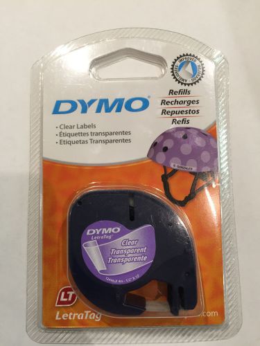 2pk DYMO Labeling Tape, LetraTag 16952 Labelers, 1/2&#034;x13&#039;, Black on Clear New