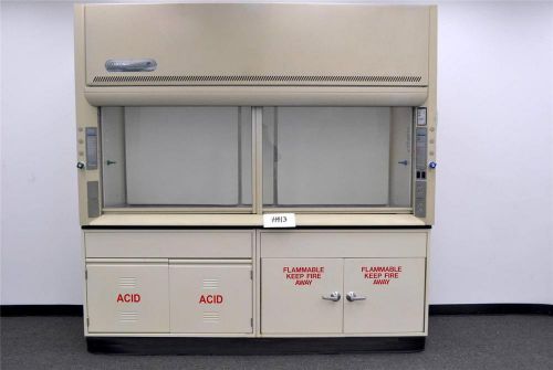 8&#039; labconco protector laboratory fume hood w/ flammable acid cabinets (h413) for sale