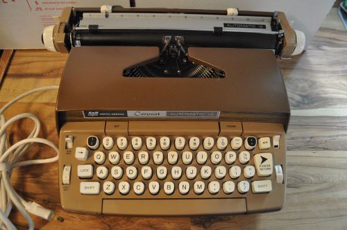 Vintage Smith-Corona CORONET Automatic 12 Electric Typewriter Brown w/ Case