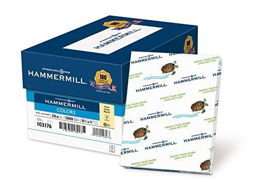 Hammermill Colors Ivory, 20lbs, 8.5 x 11 , 5000 Sheets/10 Ream Case (103176C)