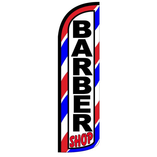Barber shop windless swooper flag jumbo sign feather banner + pole made in usa for sale