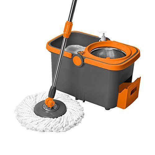 Casabella spin cycle mop with bucket - graphite/orange for sale