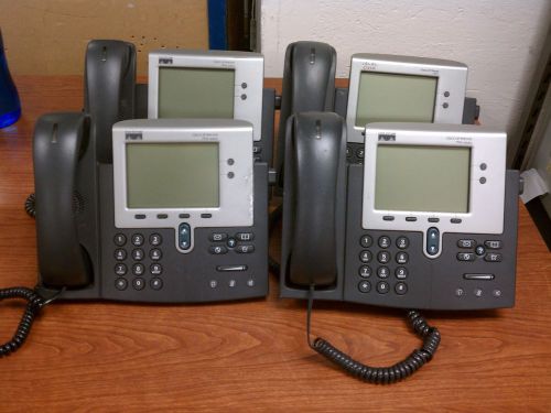 Lot of 4 Cisco Unified IP Phone CP-7941G 7941 display VoIP Office Phone PH120DS