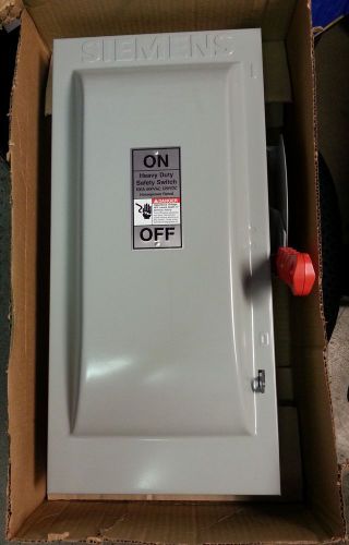 New  Siemens Safety Switch HF363R 100 Amp 600 Volt Fusible Outdoor Nema 3R