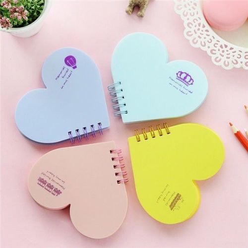 New Creative Stationery Heart Notebook Scratchpad Note Color Random
