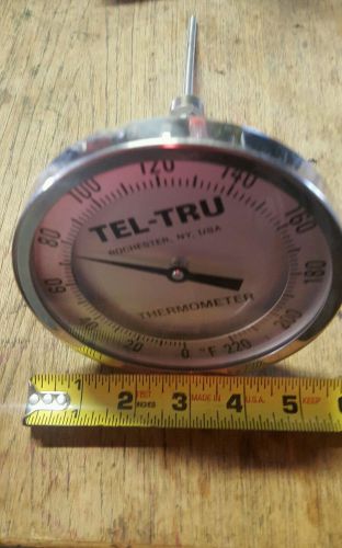 Tel-tru thermometer 5&#034; face everyangle 0-220*f 6&#034; stem for sale