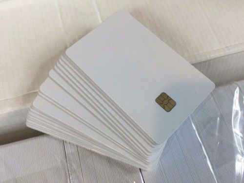 Lot of 850 new blank white pvc smart chip card contact ic fm4442 for sale