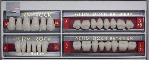 4 Full Set of Acrylic Denture 28 Teeth Ruthinium Acryrock 112 Teeth Size 66 A1