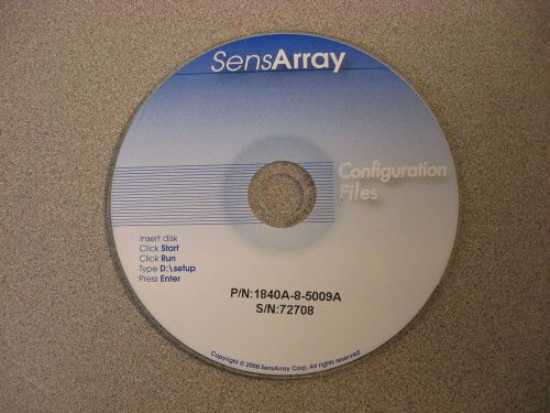 SensArray Configuration Files CD, 1840A-8-5009A, Loads with Windows 7