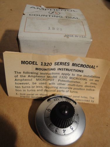 AMPHENOL BECKMAN 10 Turn potentiometer pot counting dial P/N 1322 Microdial