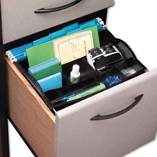 Rubbermaid Hanging Desk Drawer Organizer, Plastic, Black (11916ROS)