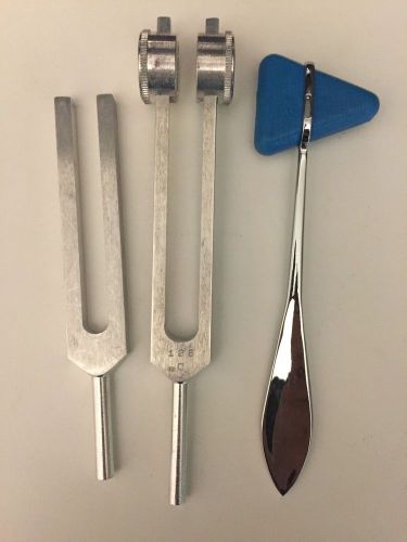 Set of 3 pcs - Reflex Hammer and 2 Tuning Forks