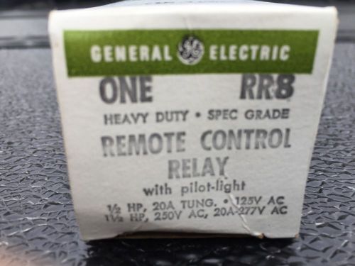 NOS GENERAL ELECTRIC RR8 REMOTE CONTROL HEAVY DUTY RELAY W/PILOT LIGHT