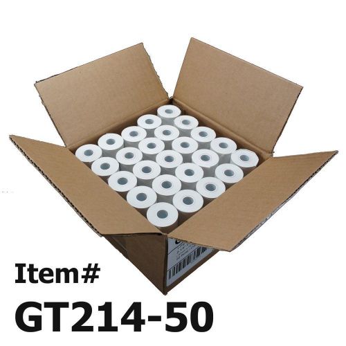(50) thermal paper rolls 2-1/4 x 50 verifone vx520 first data fd400 nurit 8000 8 for sale