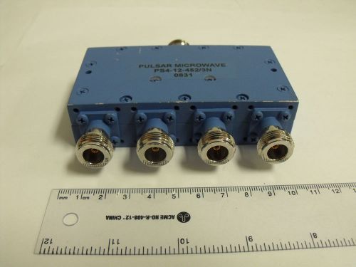 Pulsar microwave ps4-12-452/3n 4-way power divider 8 - 12.4ghz for sale